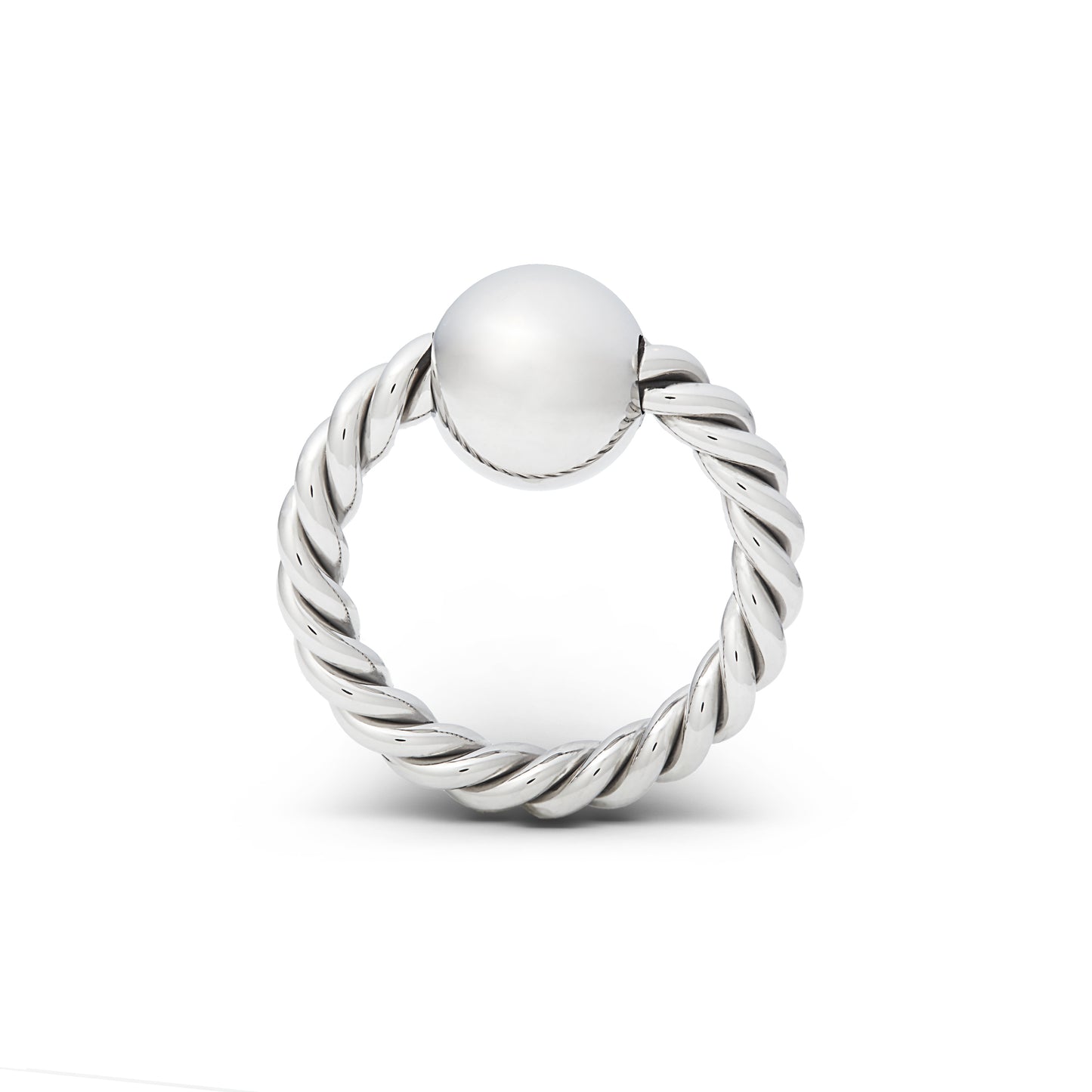 Stainless Steel BDSM Twisted Glan Ring with Ball on Top