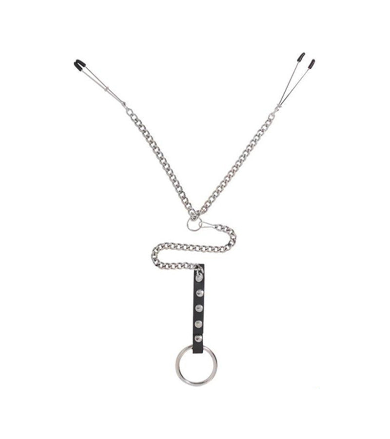 TWEEZER STYLE NIPPLE CLAMPS AND COCK RING