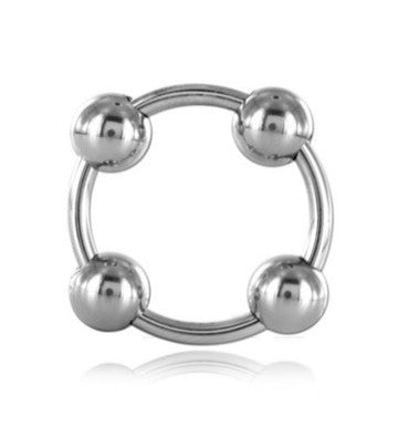 Stainless Steel Glans Ring with 4 Balls – Surrounding Stimulation, Lasting Control