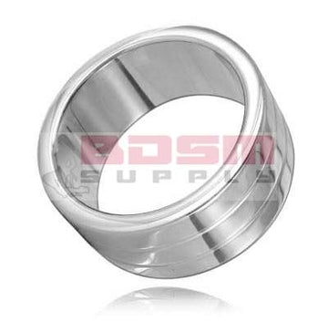 Double Grooved Stainless Steel Cockring – Balanced Design, Superior Control