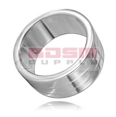 Double Grooved Stainless Steel Cockring – Balanced Design, Superior Control