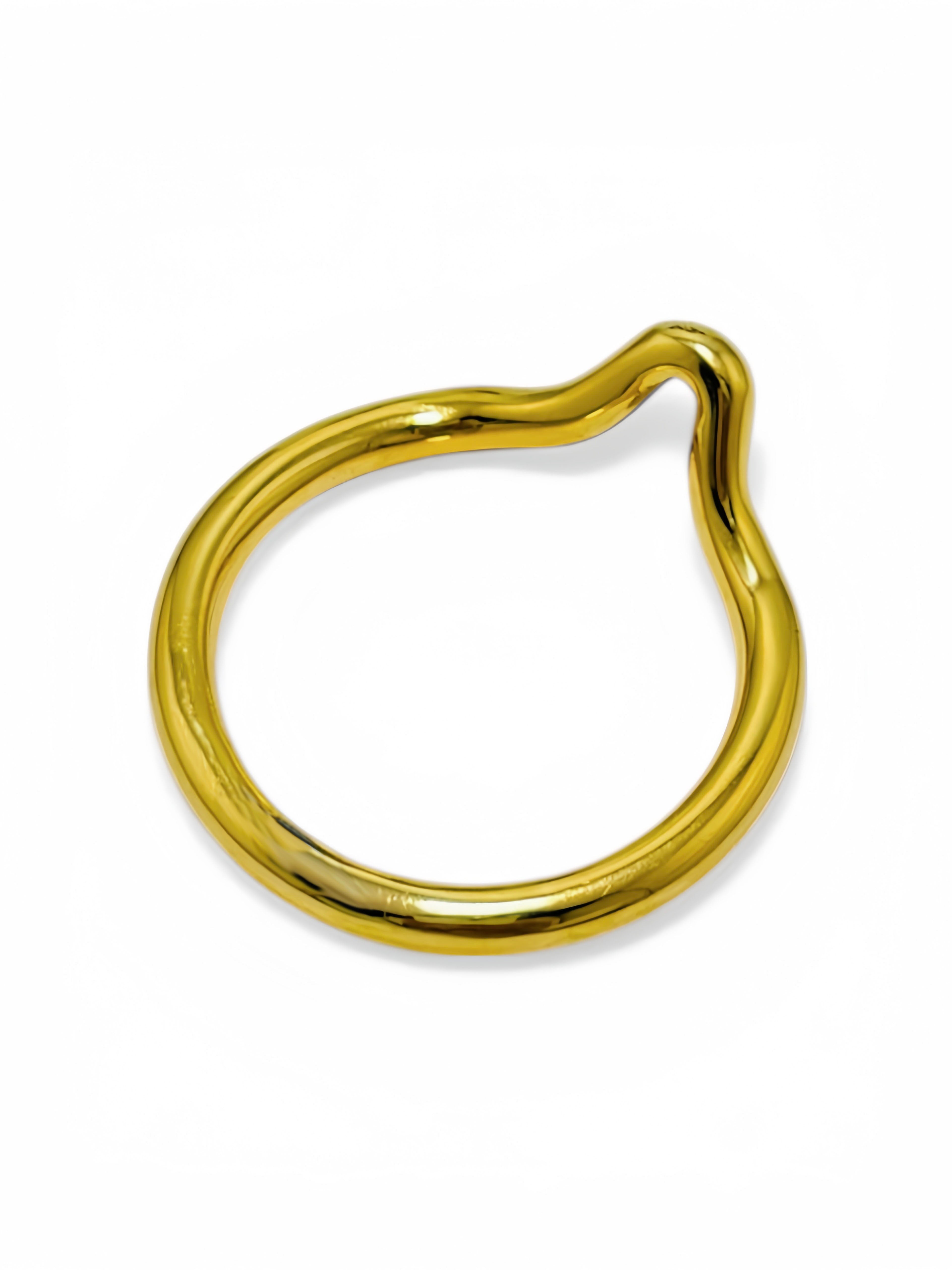 24K Gold Plated Stainless Steel Glans Ring – Premium Curved Design