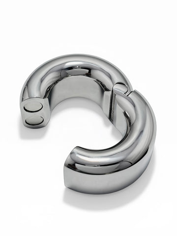 Hinged Magnetic Ball Stretcher – Stainless Steel Locking BDSM Weight Ring