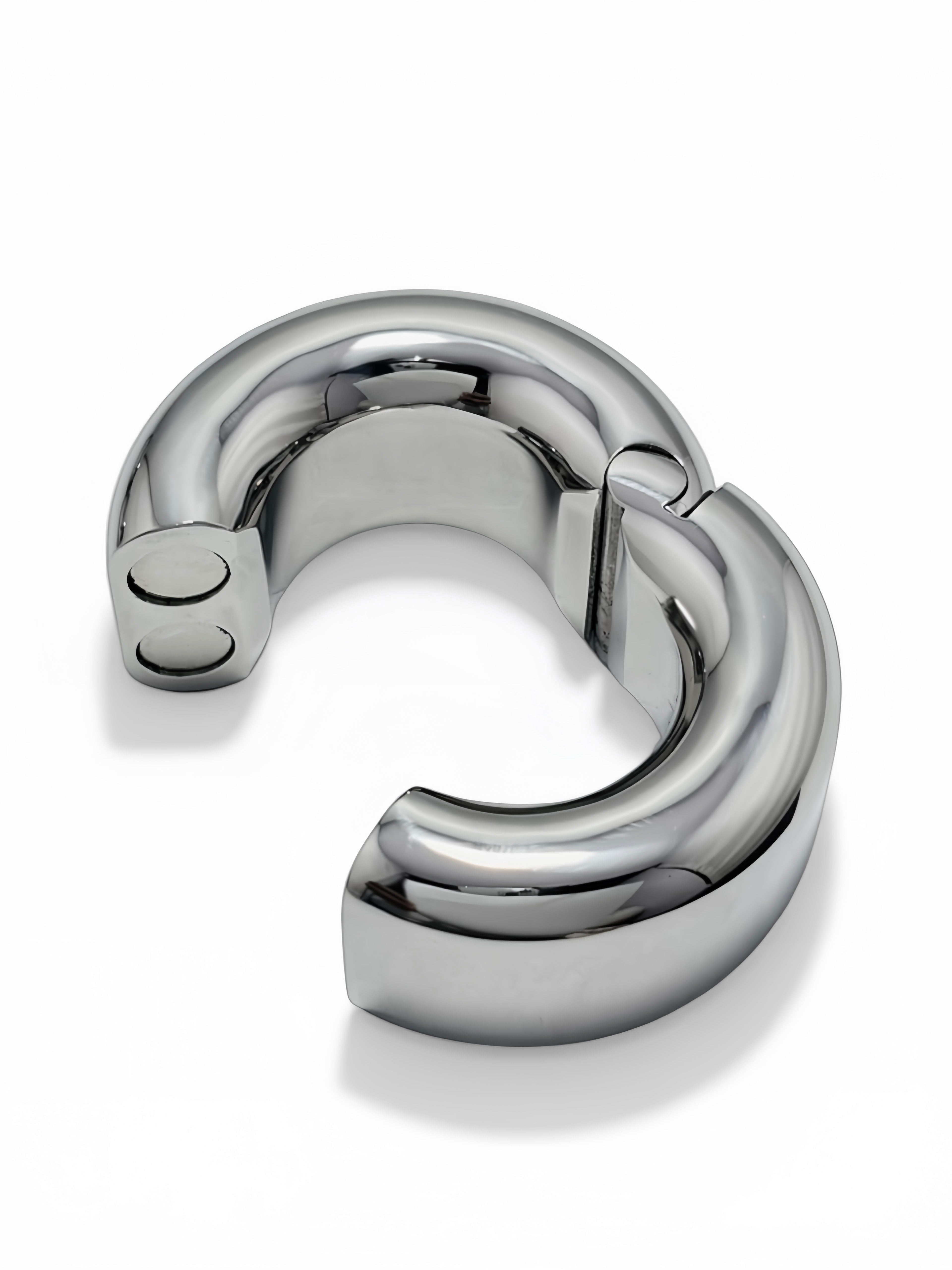 Hinged Magnetic Ball Stretcher – Stainless Steel Locking BDSM Weight Ring