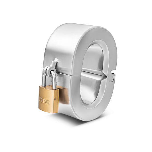 Solid Stainless Steel Testicle Weight with Lock | Oval Design for Advanced CBT
