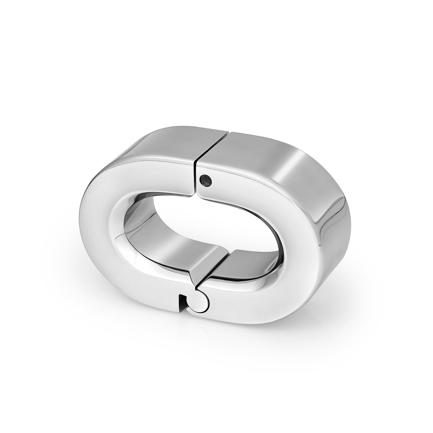 Solid Stainless Steel Hinged Testicle Weight | Oval Design for Ultimate Comfort