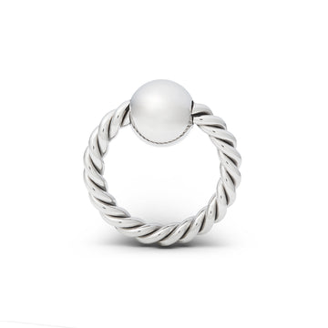 Stainless Steel BDSM Twisted Glan Ring with Ball on Top