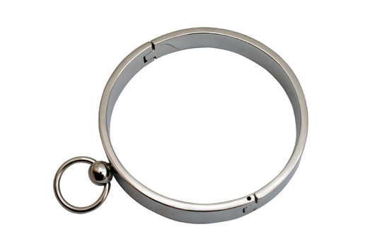 Premium Stainless Steel BDSM Collar with O-Ring – Elegant Restraint for Total Control
