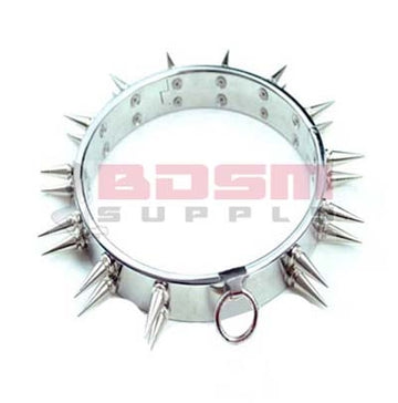 FLAT SLAVE COLLAR WITH SPIKES