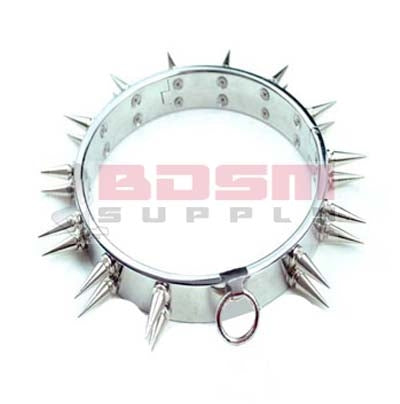 FLAT SLAVE COLLAR WITH SPIKES