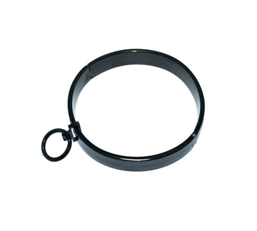 Titanium Black Stainless Steel Removable Pendant Collar – Sleek and Stylish BDSM Accessory