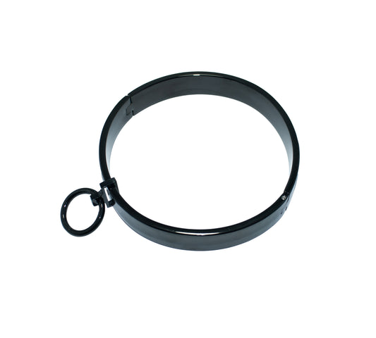 Titanium Black Stainless Steel Removable Pendant Collar – Sleek and Stylish BDSM Accessory