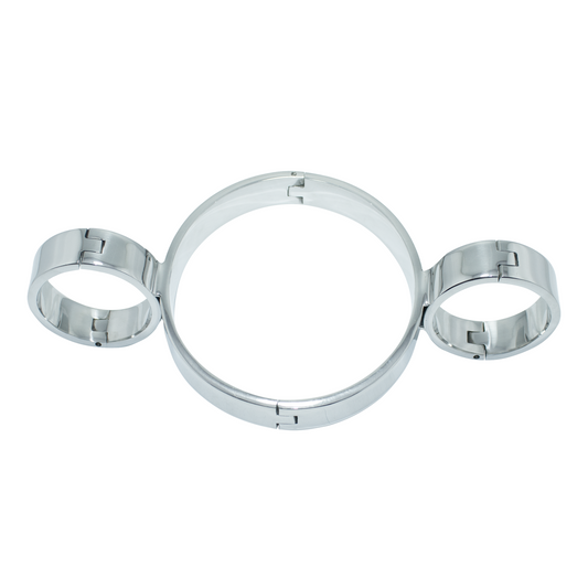 Stainless Steel Handcuffs with Collar – Secure Restraint for Intense BDSM Play