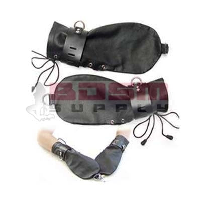 SOFT LEATHER BONDAGE MITTENS
