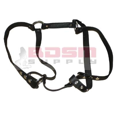 BLACK LEATHER MENS HARNESS