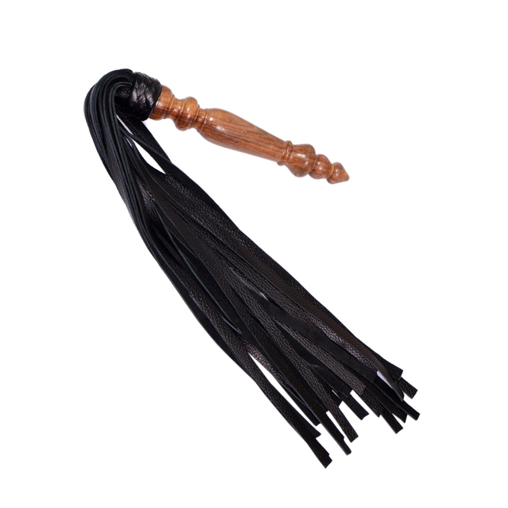 WOODEN HANDLE LEATHER FLOGGER