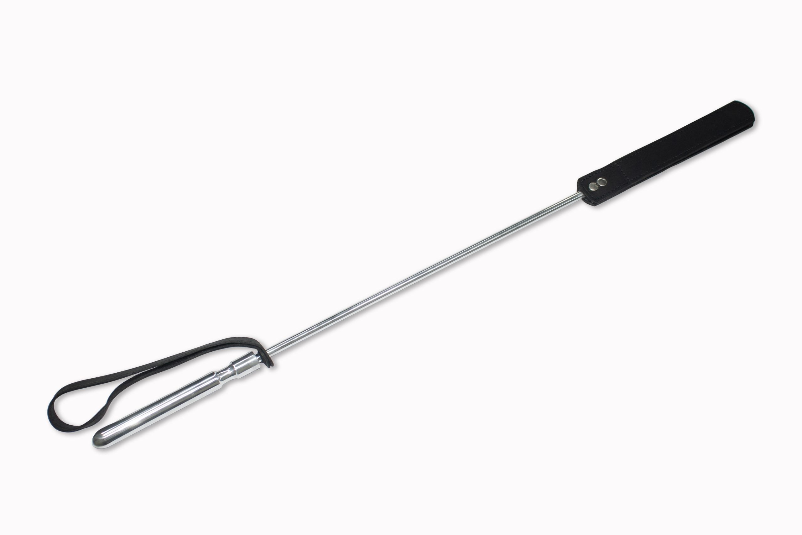 Steel handle leather whip long