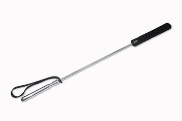 Steel handle leather whip long
