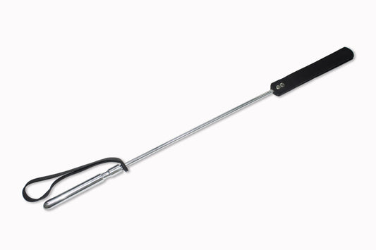 Steel handle leather whip long