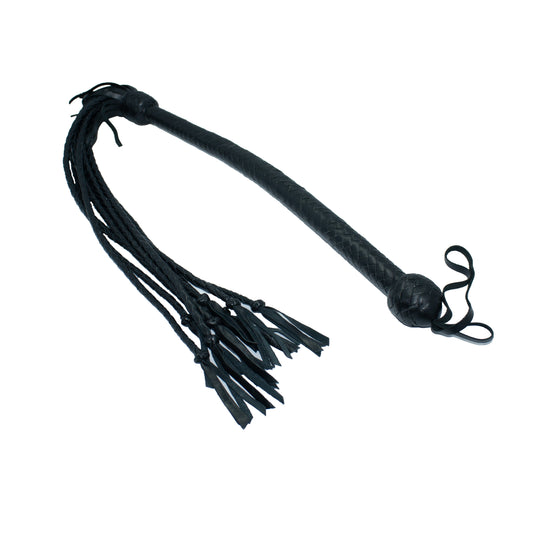 Black Leather Flogger - Genuine Kangaroo Leather