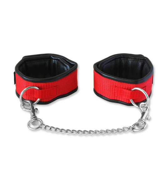 BLACK AND RED LINING CUFFS- GENIUNE LEATHER