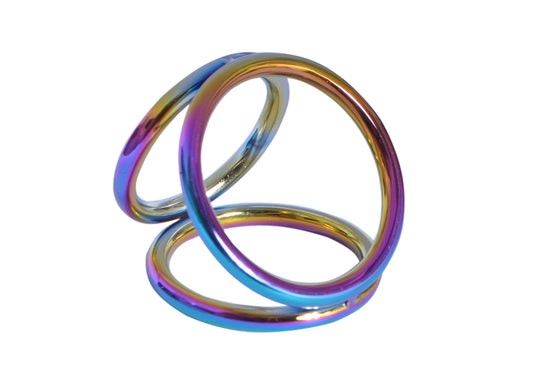 Stainless Steel Triple Ring – Multi-Color Finish for Bold Style and Support