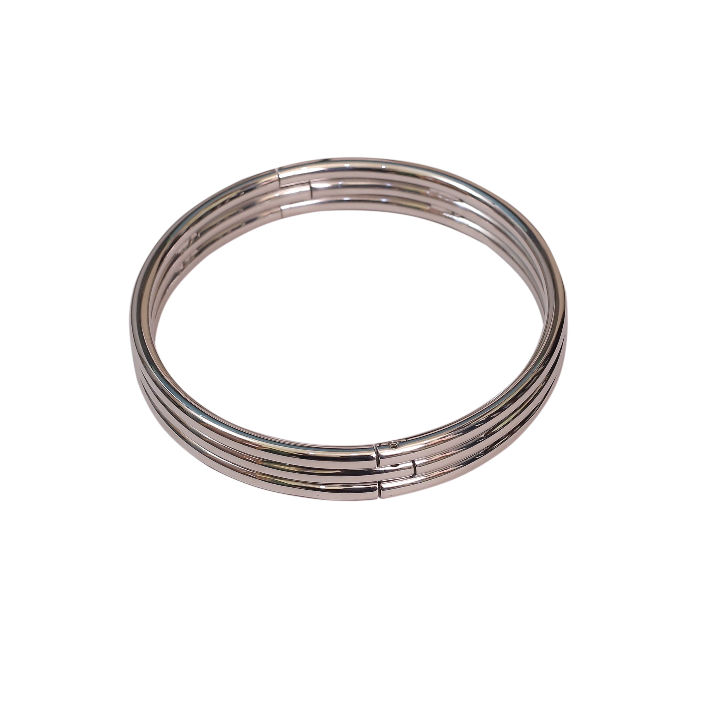 3 Layer BDSM Stainless Steel Neck Collar – Luxury Locking Fetish Choker