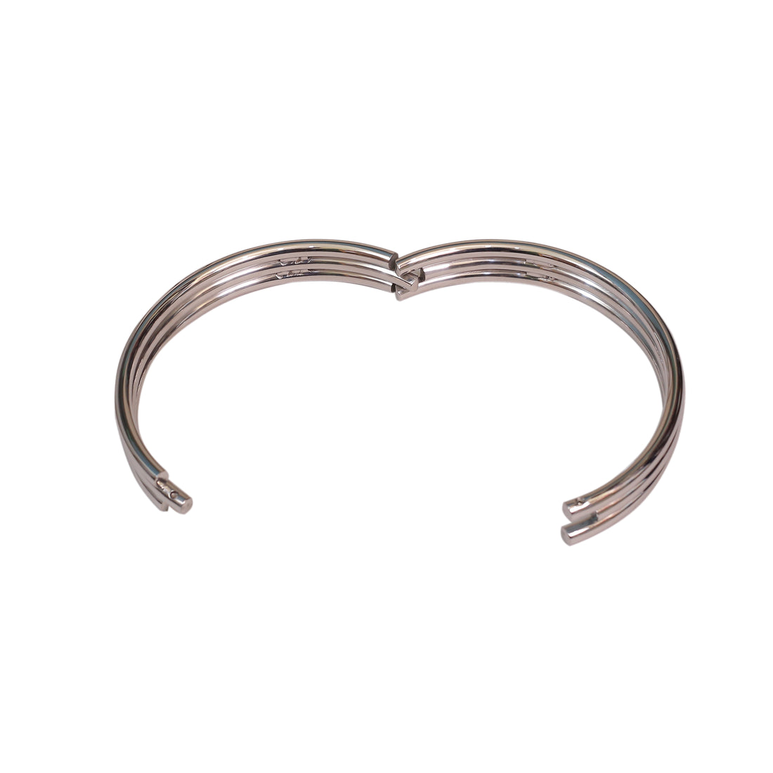 3 Layer BDSM Stainless Steel Neck Collar – Luxury Locking Fetish Choker