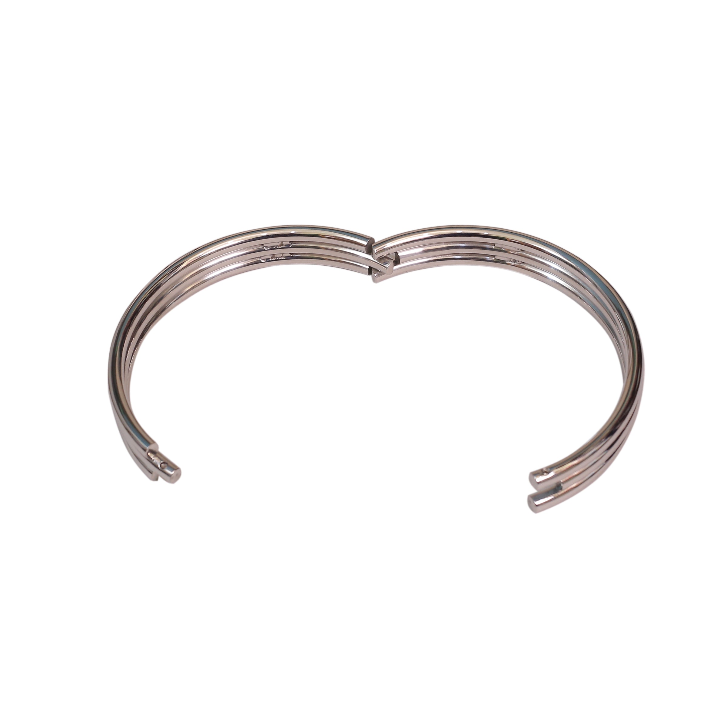 3 Layer BDSM Stainless Steel Neck Collar – Luxury Locking Fetish Choker