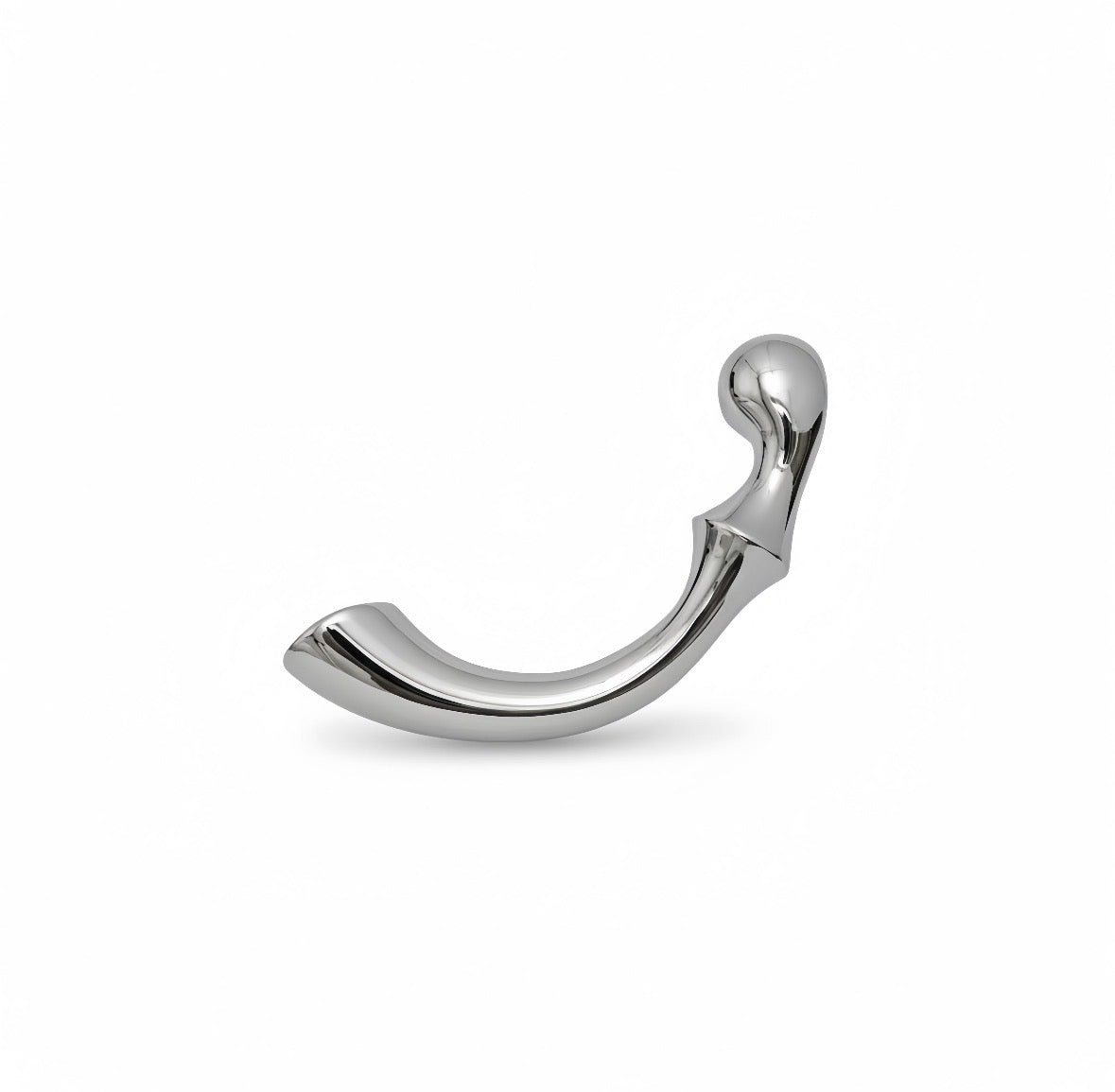 Stainless Steel Curved Dildo – Polished Metal BDSM Pleasure Toy