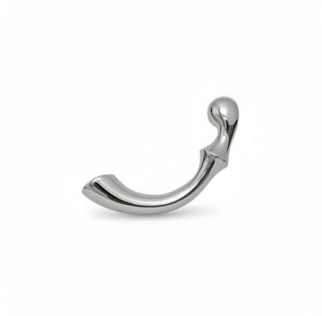 Stainless Steel Curved Dildo – Polished Metal BDSM Pleasure Toy