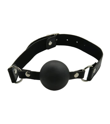 Classic Silicone Ball Gag with Adjustable Leather Strap – Black & Red