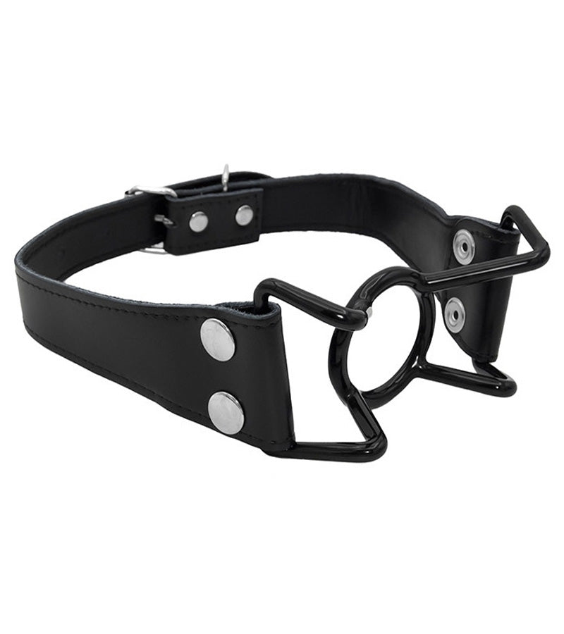 Spider Mouth Gag with Adjustable Leather Strap – Black