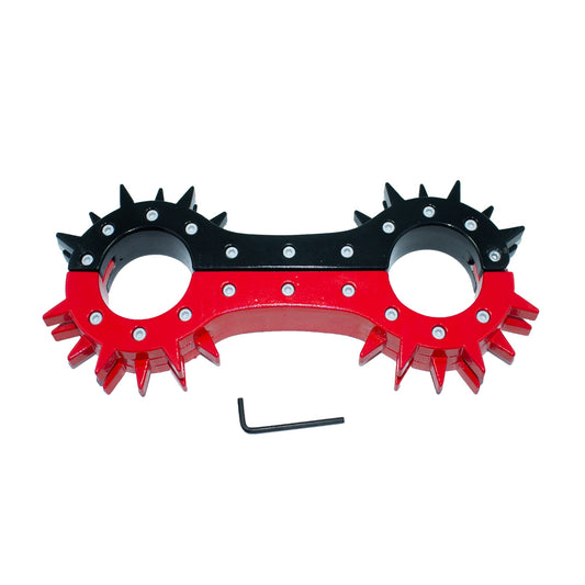 Red & Black spiked aluminum handcuff (Very Heavy)