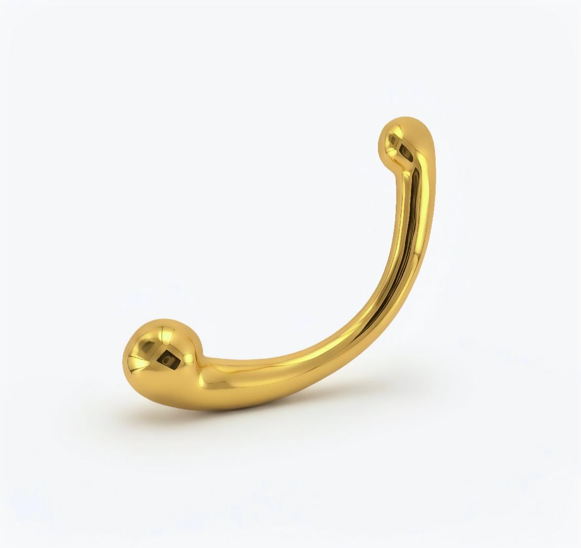 24K Gold Plated Stainless Steel Double-Ended Butt Plug – Luxury Weighted BDSM Stimulator