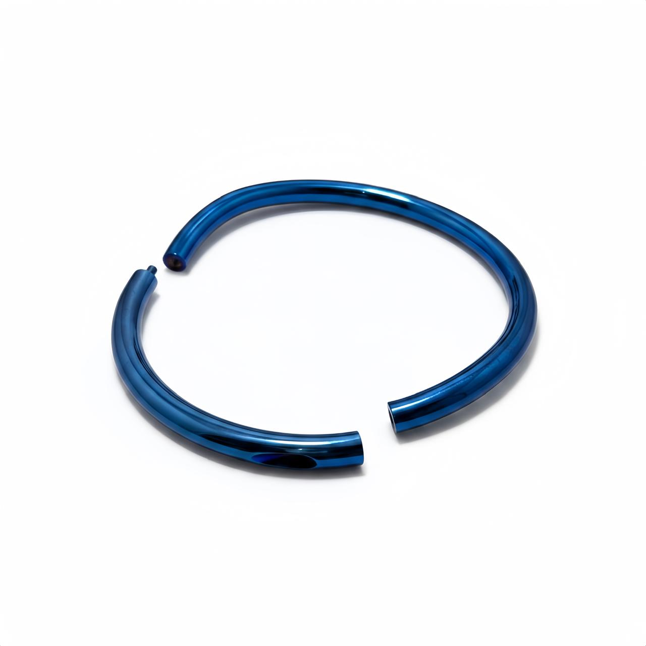 Luxury Blue Titanium BDSM Collar – Polished Locking Slave Necklace