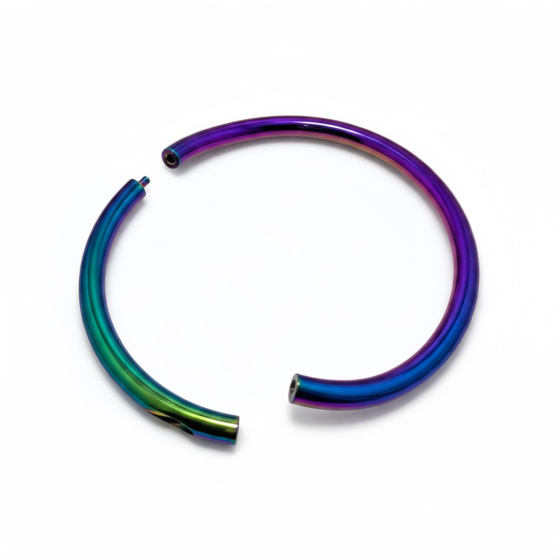 Luxury Multicolor Titanium BDSM Collar – Rainbow Polished Locking Slave Necklace