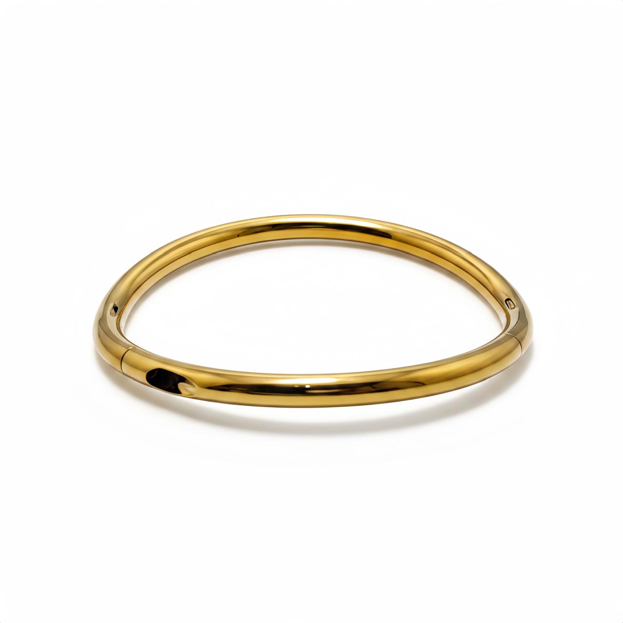 Luxury Gold Titanium BDSM Collar – Polished Locking Slave Necklace