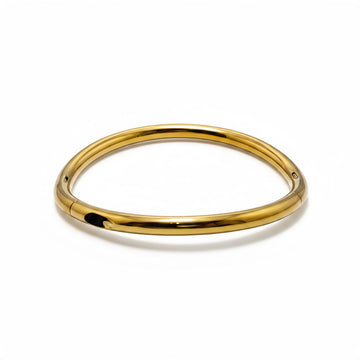 Luxury Gold Titanium BDSM Collar – Polished Locking Slave Necklace