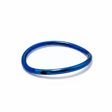 Luxury Blue Titanium BDSM Collar – Polished Locking Slave Necklace