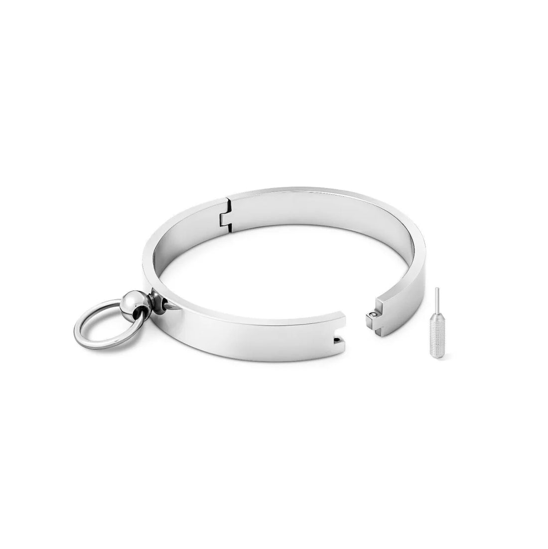 Premium Stainless Steel BDSM Collar with O-Ring – Elegant Restraint for Total Control