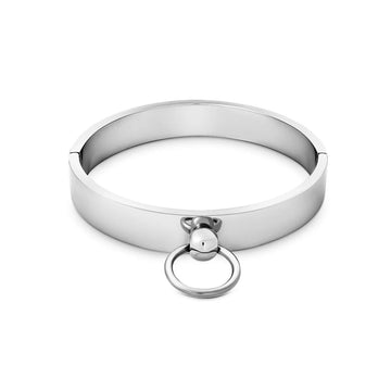 Premium Stainless Steel BDSM Collar with O-Ring – Elegant Restraint for Total Control