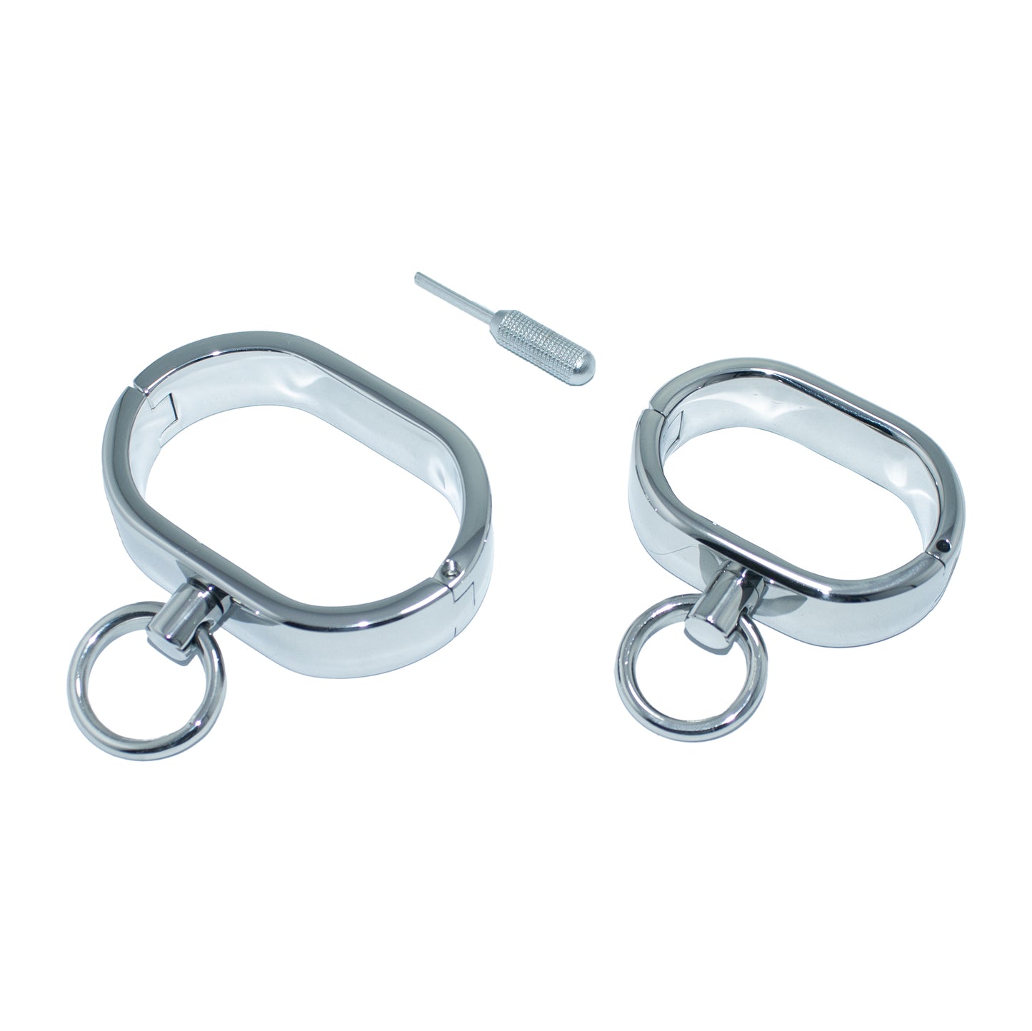 Stainless Steel Oval Handcuffs – Durable, Secure, and Elegant Restraints for Intense Bondage Play