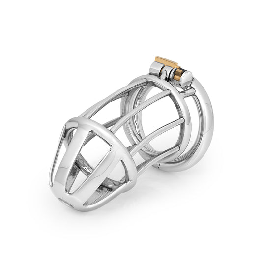 VaultLock Stainless Steel Chastity Cage – Precision Fit for Daily Denial