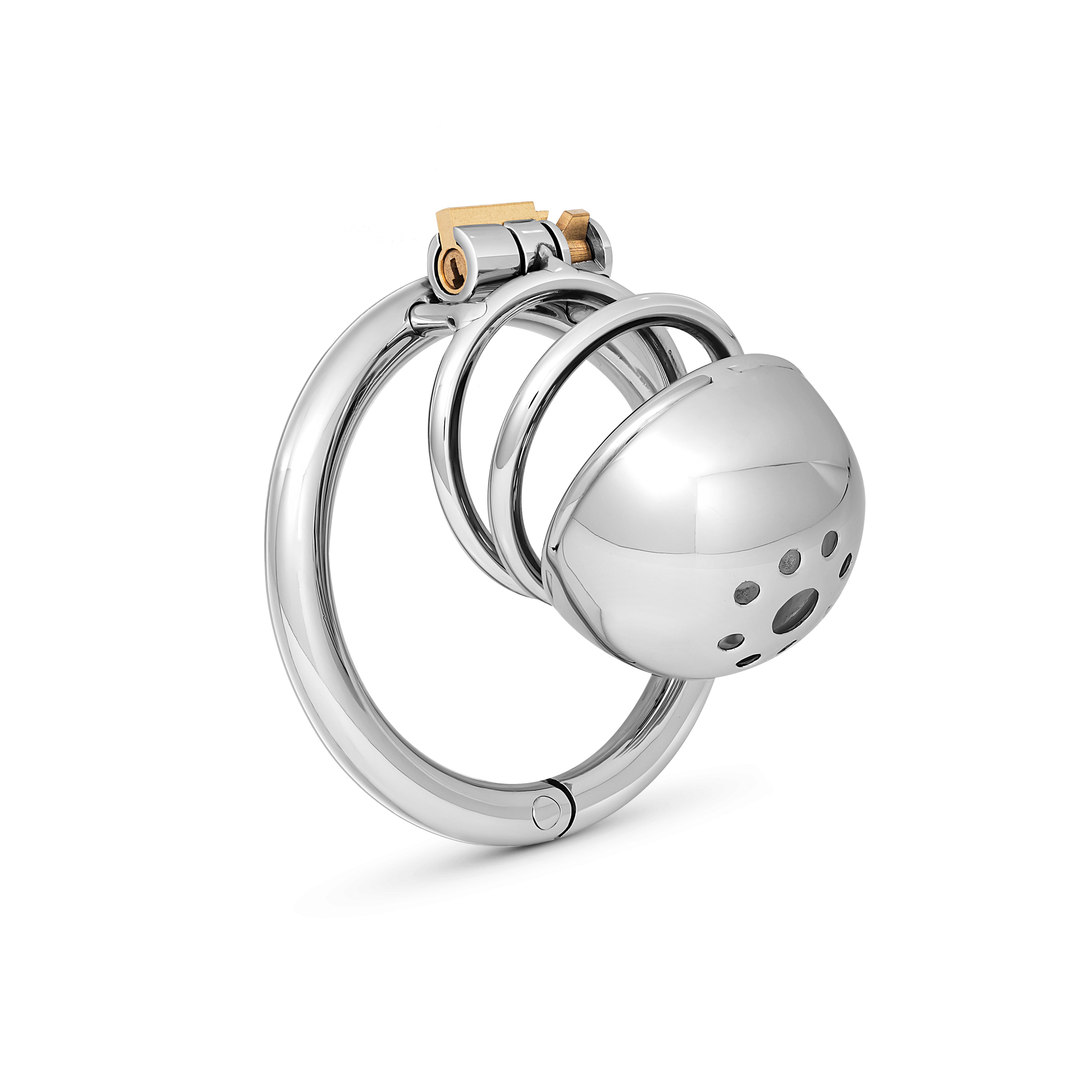 VaultLock Micro Stainless Steel Chastity Cage – Open-Design Control for Discreet Denial