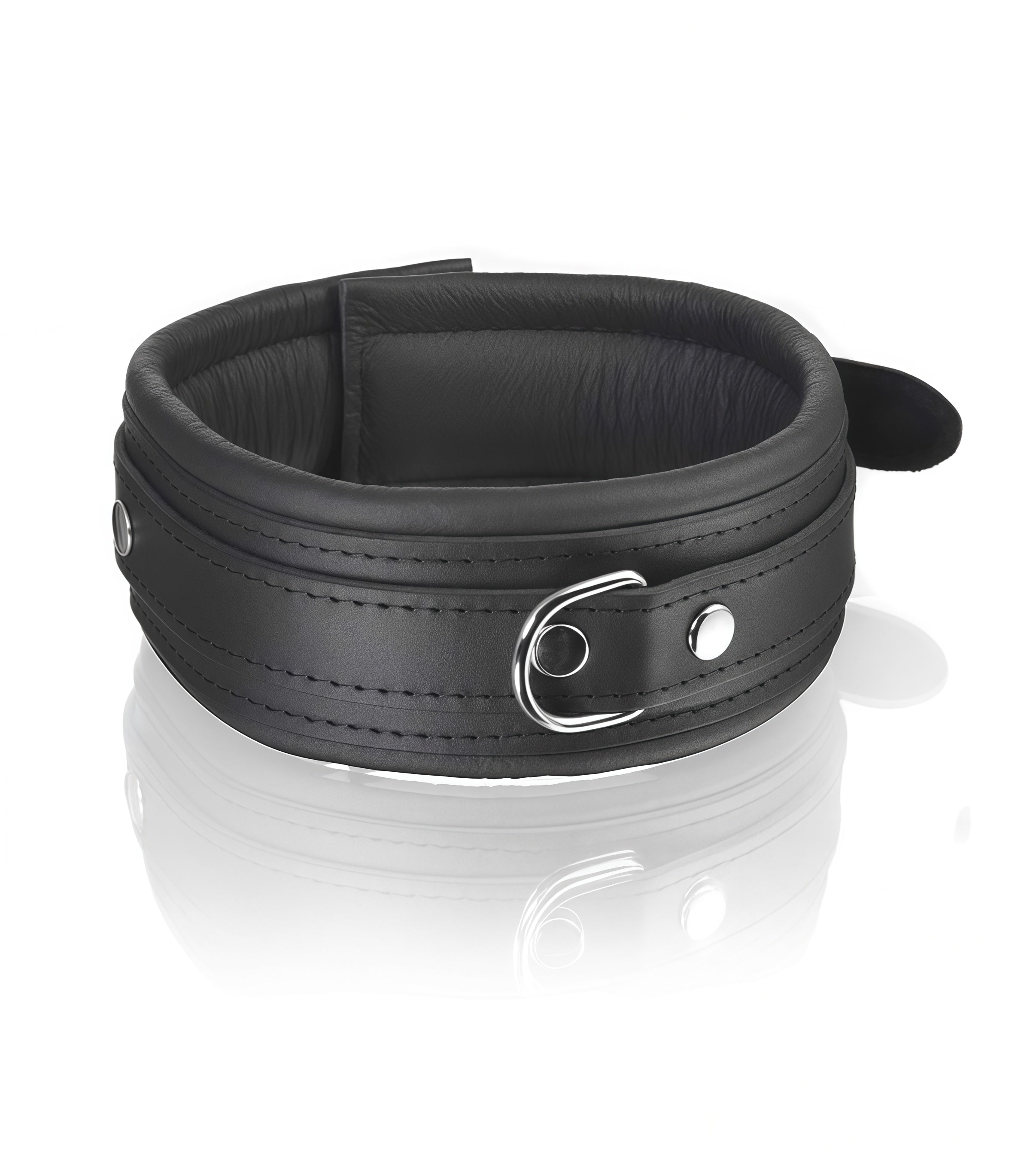 Heavy-Duty Padded Leather Posture Collar in All-Black and Black/Red