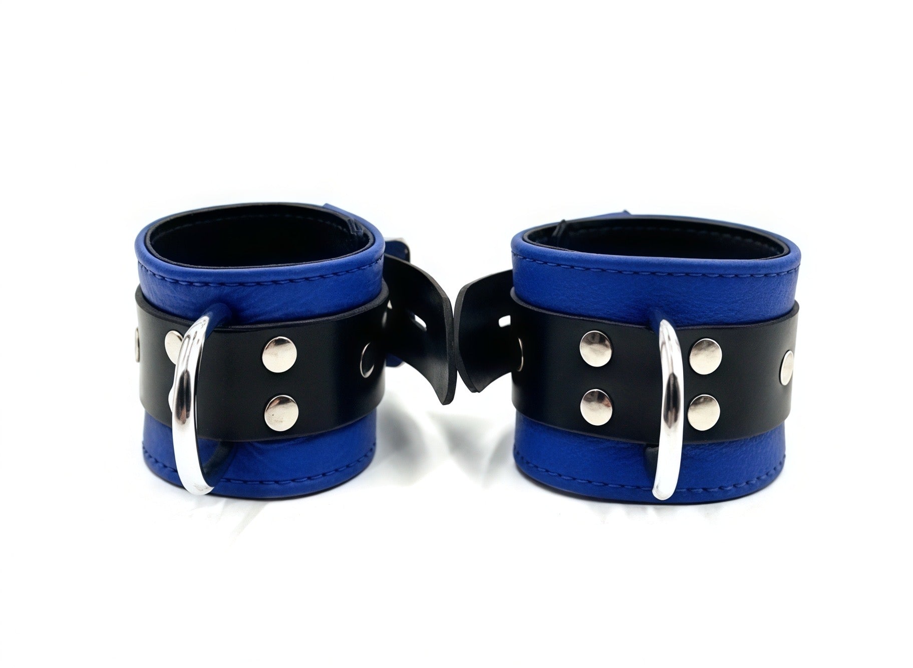 Premium Studded Leather Restraint Cuffs with D-Rings